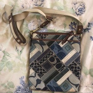 Small crossbody denim Coach bag